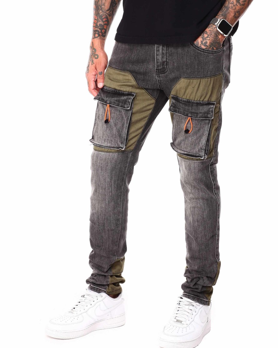 Men RUNAWAY LOS ANGELES Cargo Pants | Chapo Cargos Jeans Jet Black