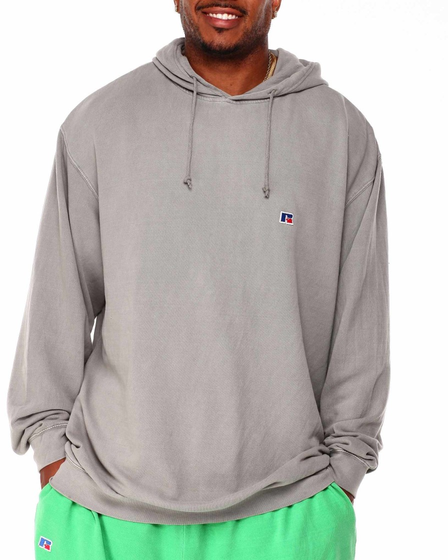 Men Russell Athletics Big & Tall | French Terry Pullover Hoodie Light Grey