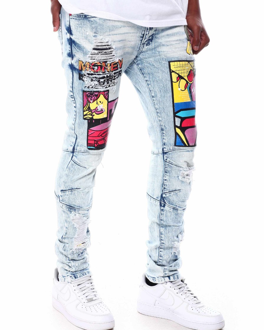 Men Reason Jeans | Money Is Power Denim Jeans Multi