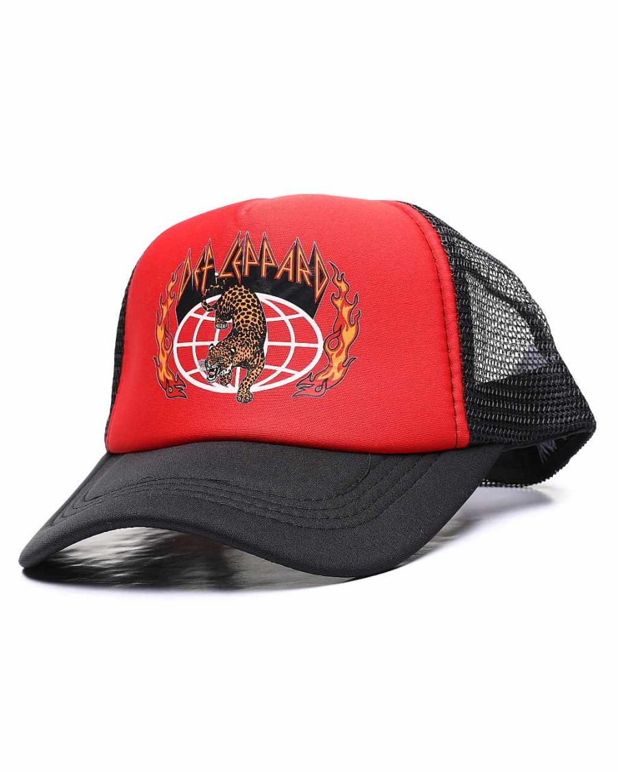 Women Reason Accessories | Def Leppard World Tour Trucker Hat Black/Red