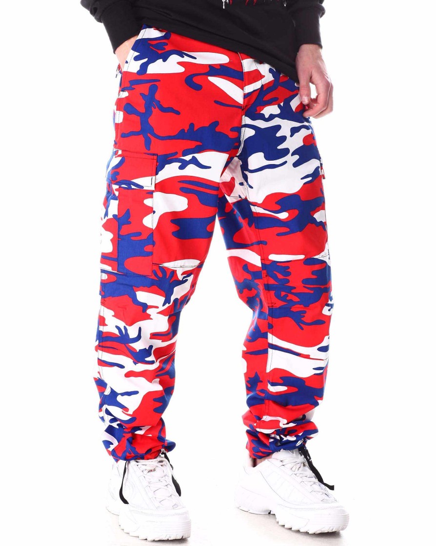 Men Rothco Cargo Pants | Rothco Color Camo Tactical Bdu Pants Red Blue Camo