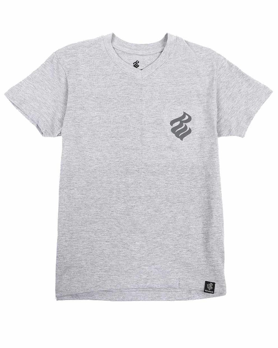 Men Rocawear Tees | Rocawear V-Neck Jersey Heather Grey