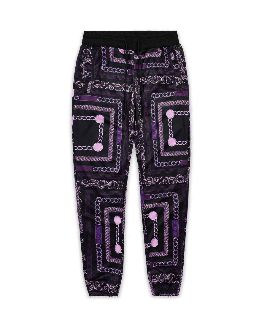 Men Reason Cargo Pants | Chain Link Joggers Purple