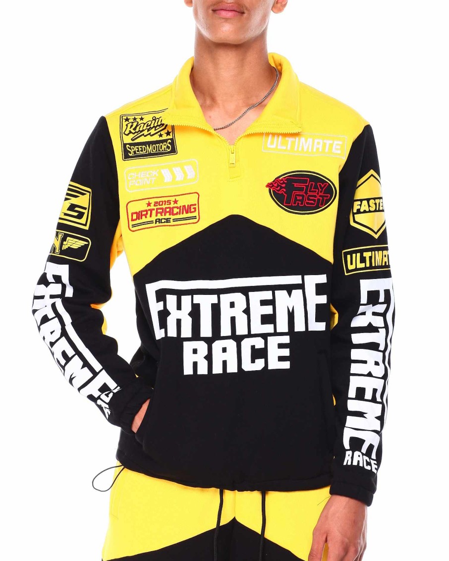 Men Rebel Light Jackets | Fleece Racing Jacket Gold