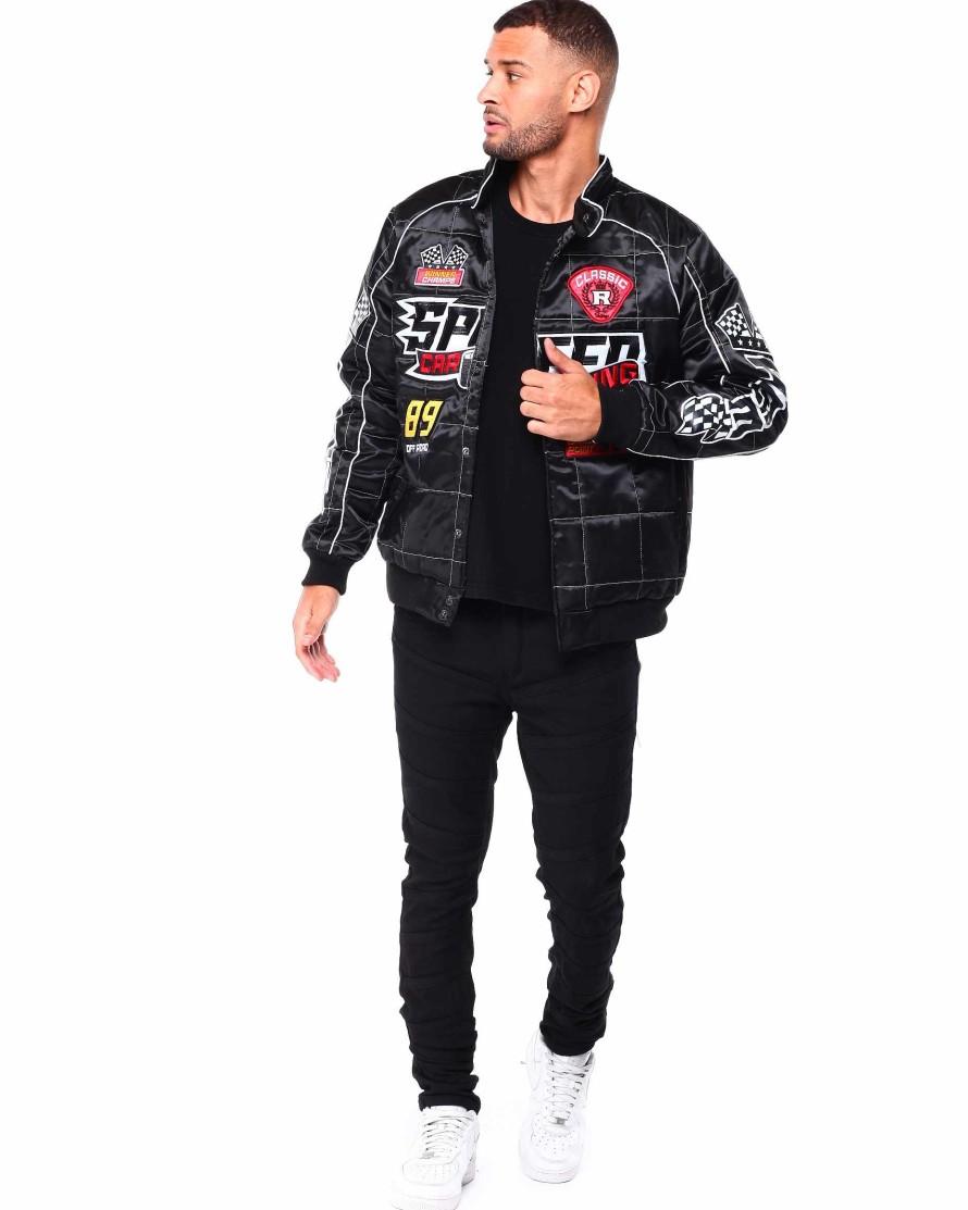 Men Rebel Light Jackets | Speed Nylon Racing Jacket Black