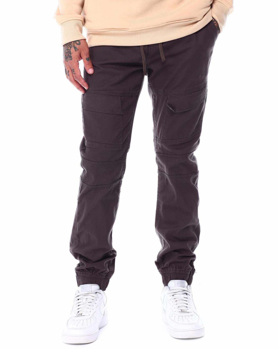 Men Rocawear Joggers | Cut & Sew Twill Jogger Pants Charcoal