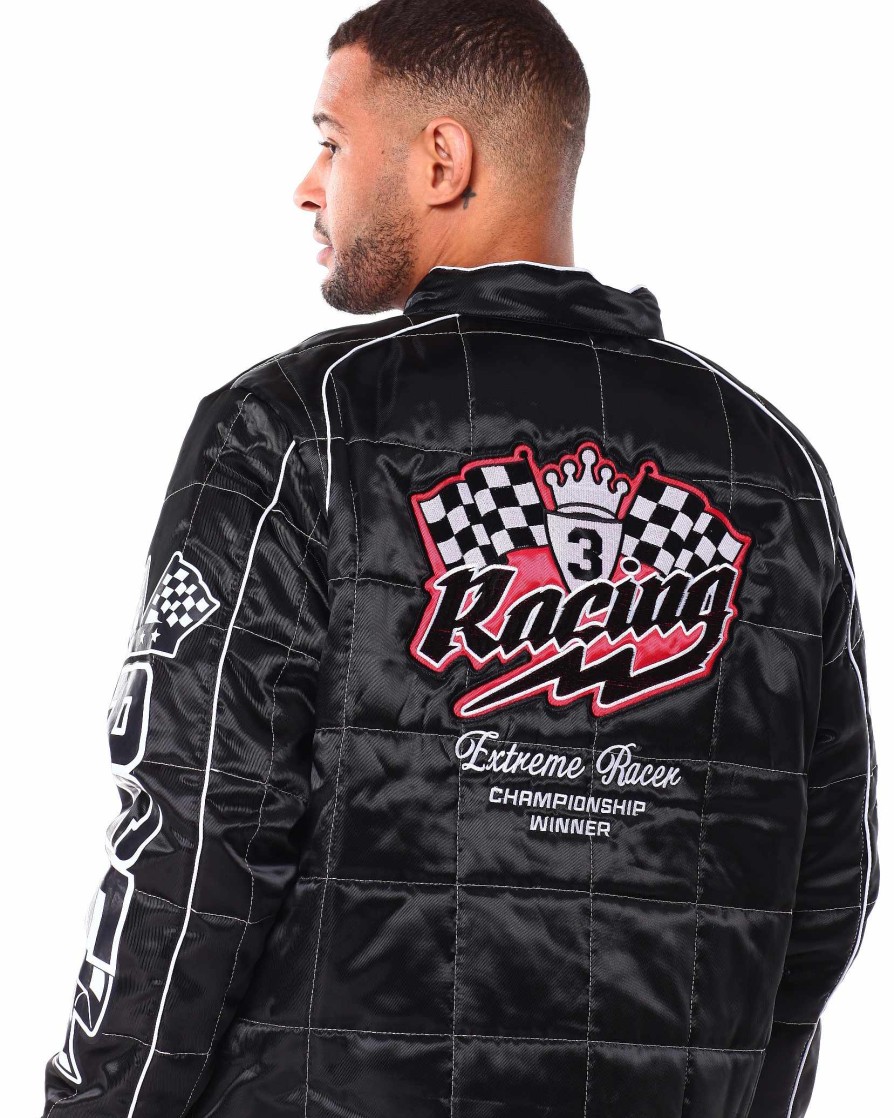 Men Rebel Light Jackets | Speed Nylon Racing Jacket Black