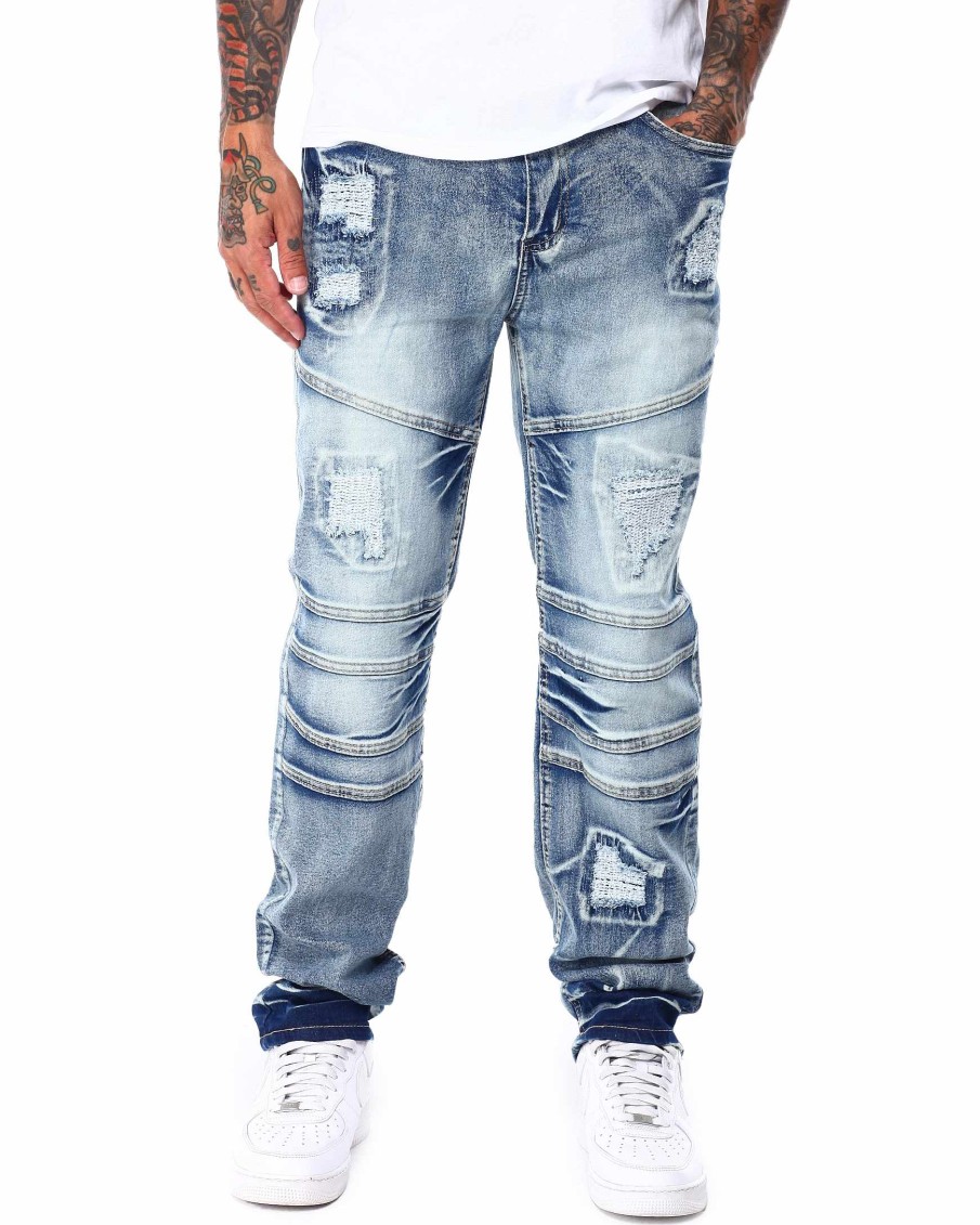 Men Reason Jeans | Baltic Destruct Denim Blue