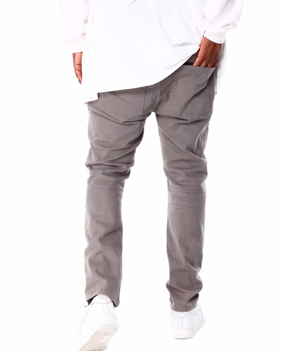 Big Tall Rebel Minds Jeans | Slim Fit Color Twill Pants Grey