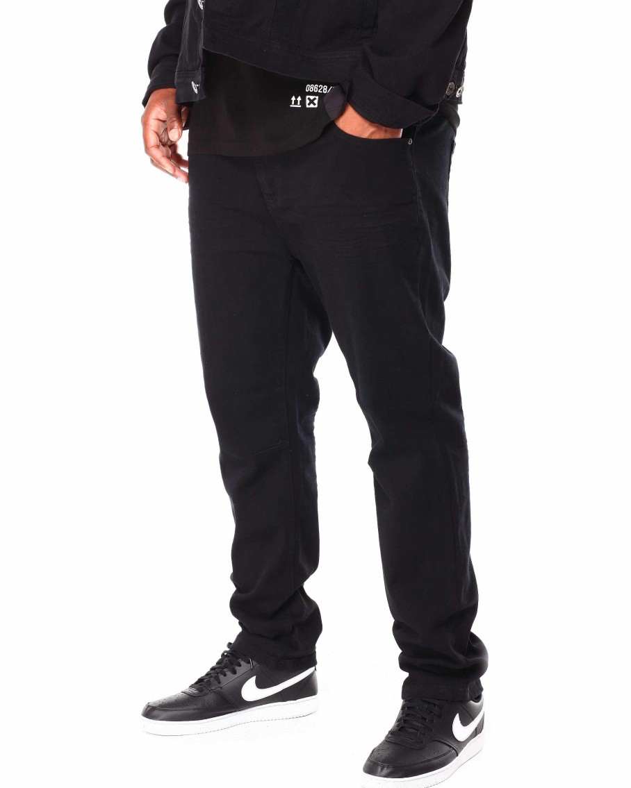 Big Tall Rebel Minds Pants | Slim Fit Color Twill Pants Black