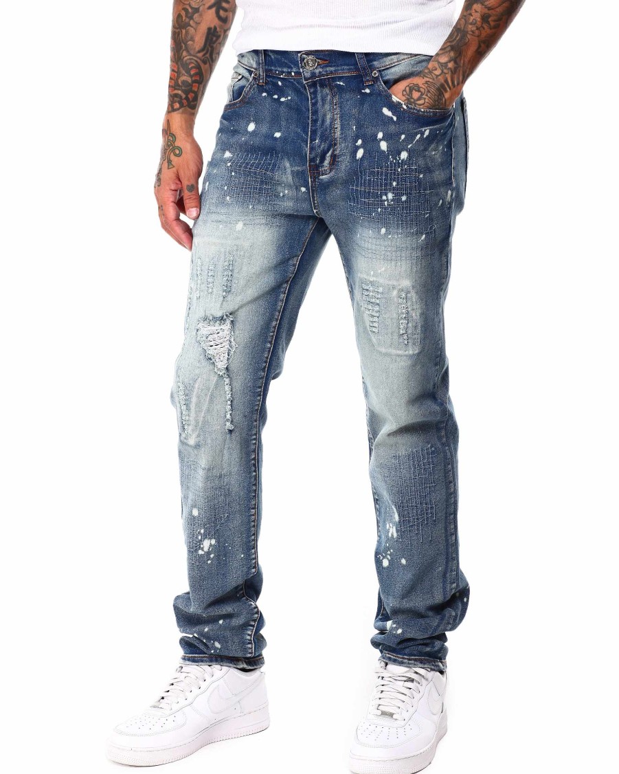 Men Reason Cargo Pants | Stitchworks Denim Jean Blue