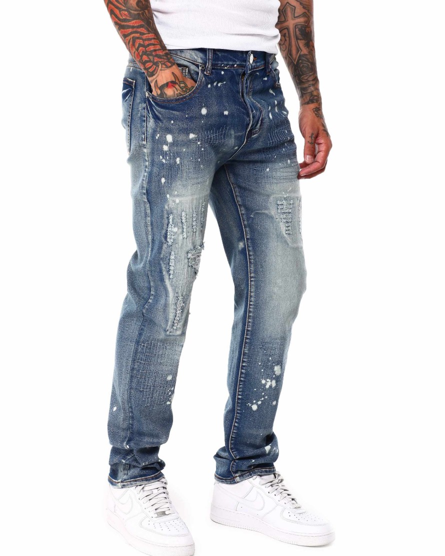 Men Reason Cargo Pants | Stitchworks Denim Jean Blue