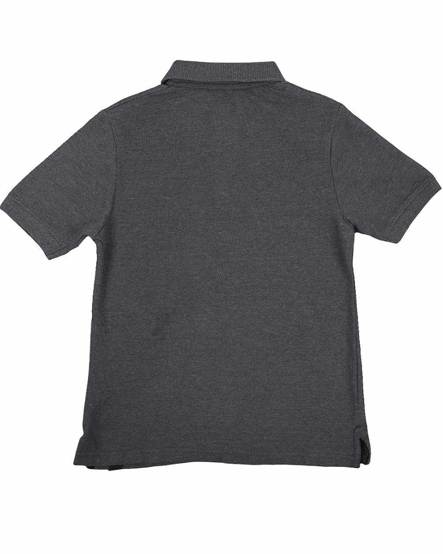 Boys Rocawear Tees | Contrast Color Trim Jersey Polo Shirt Charcoal