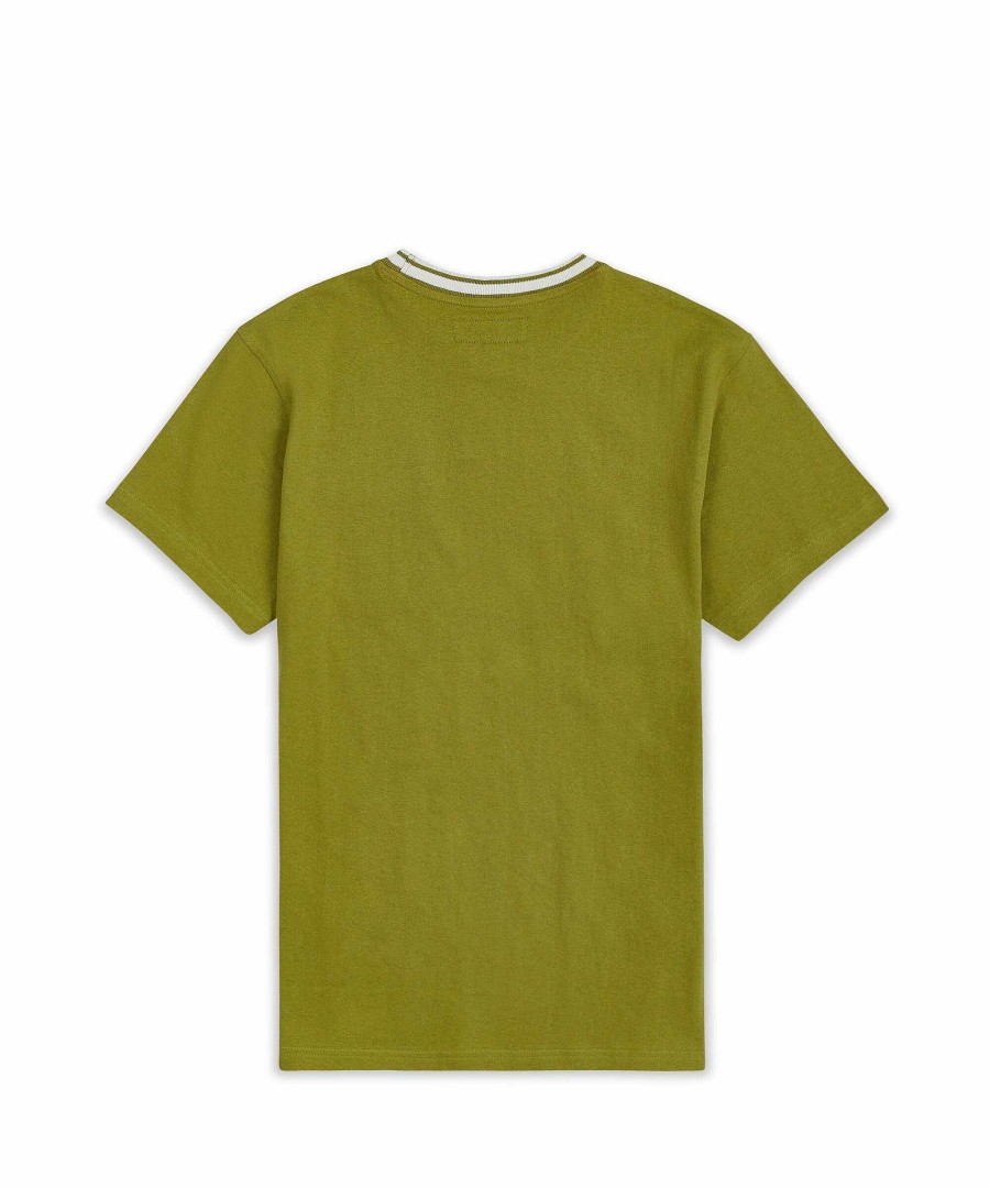 Men Reason Tees | Pocket Stripe Contrast Tee Olive