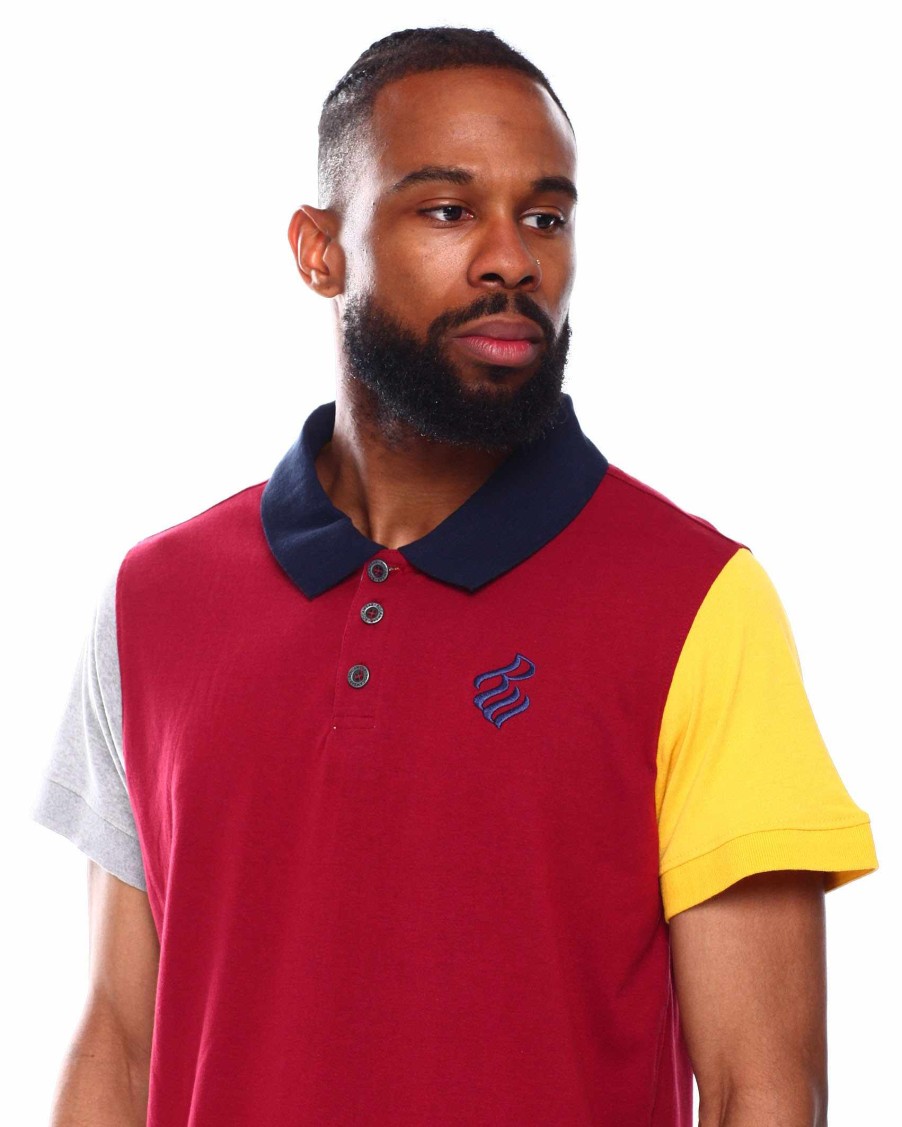 Men Rocawear Polos | Multi Color Jersey Polo Burgundy