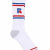 Men Russell Athletics Socks | 6Pk Miller Crew Socks White/Black