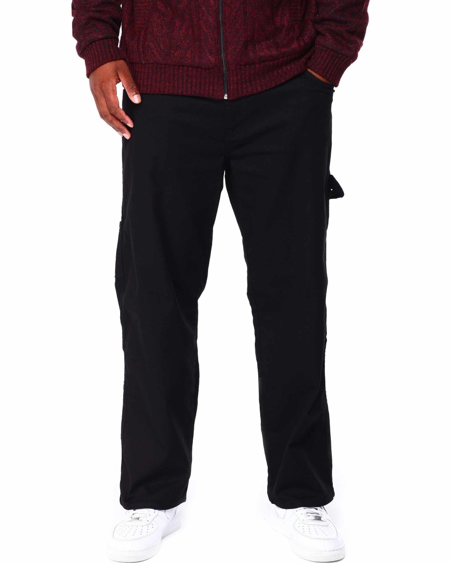 Big Tall Rebel Minds Pants | Relaxed Fit Twill Carpenter Pant Black