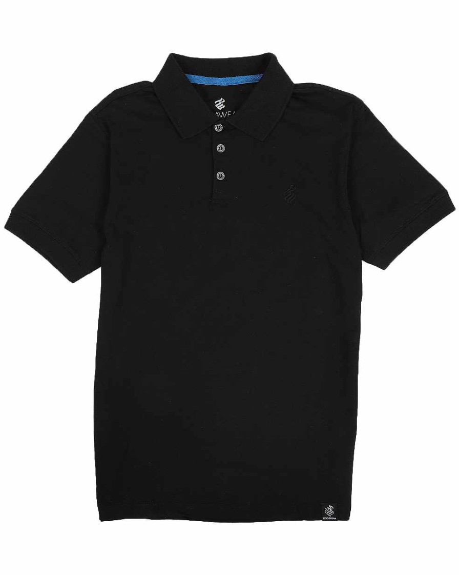 Men Rocawear Polos | Contrast Color Trim Polo Shirt Black