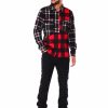 Men Reason Button Downs | Spliced Overshirt Black/Red