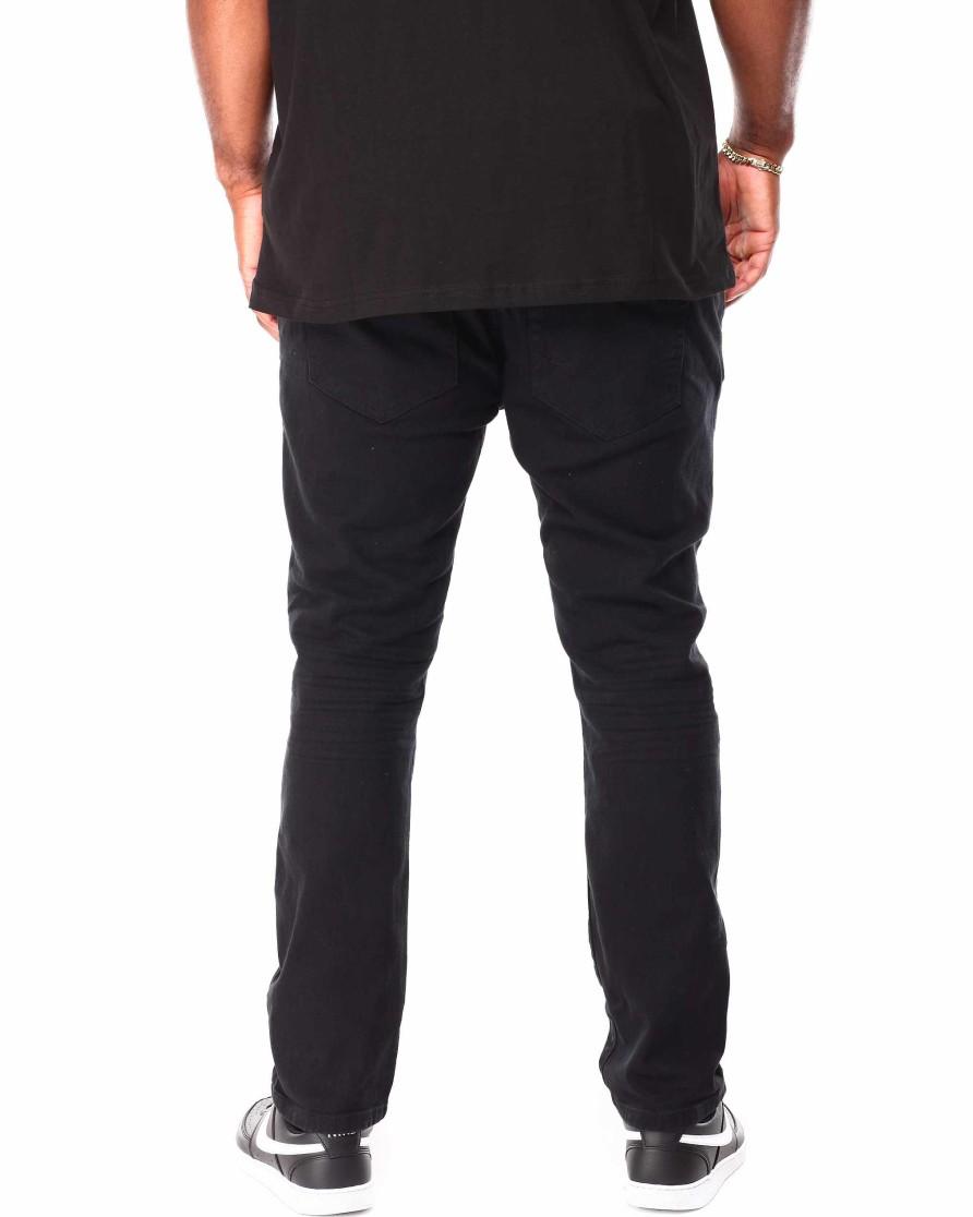 Big Tall Rebel Minds Jeans | Ripped Slim Fit Color Twill Pants Black