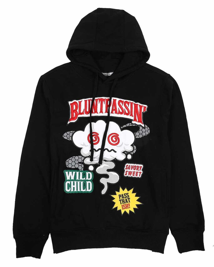 Men Rebel Minds | Blunt Passin Graphic Hoodie Black