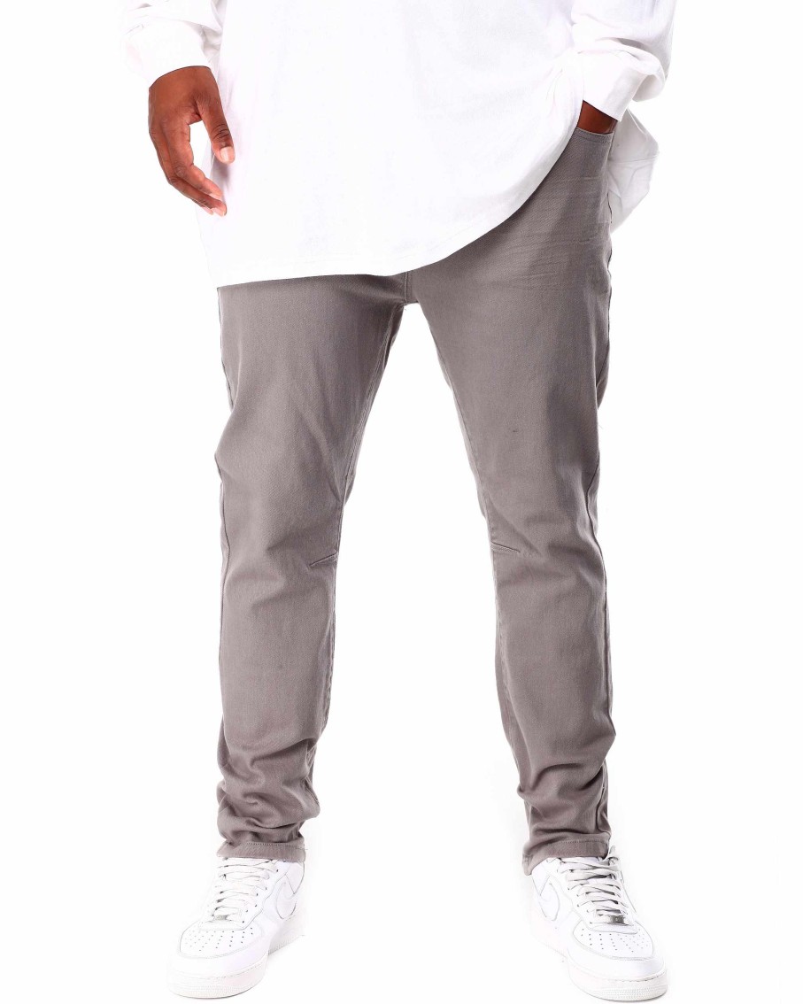 Men Rebel Minds Cargo Pants | Slim Fit Color Twill Pants Grey