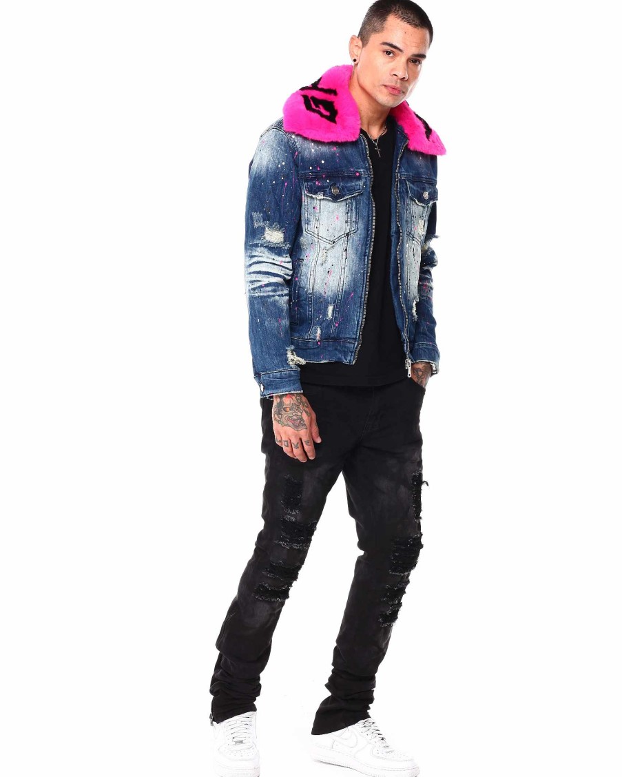 Men Rebel Stacked Denim | Stacked Fit Denim Pants Black