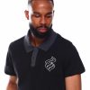 Men Rocawear Polos | S/S Contrast Chenille Patch Jersey Polo Black