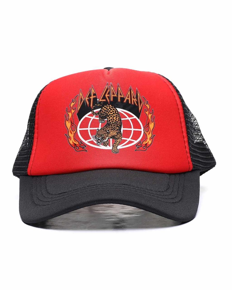 Women Reason Hats | Def Leppard World Tour Trucker Hat Black/Red