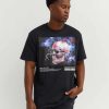 Men Reason Tees | Painted Skull Embroidery Tee Black