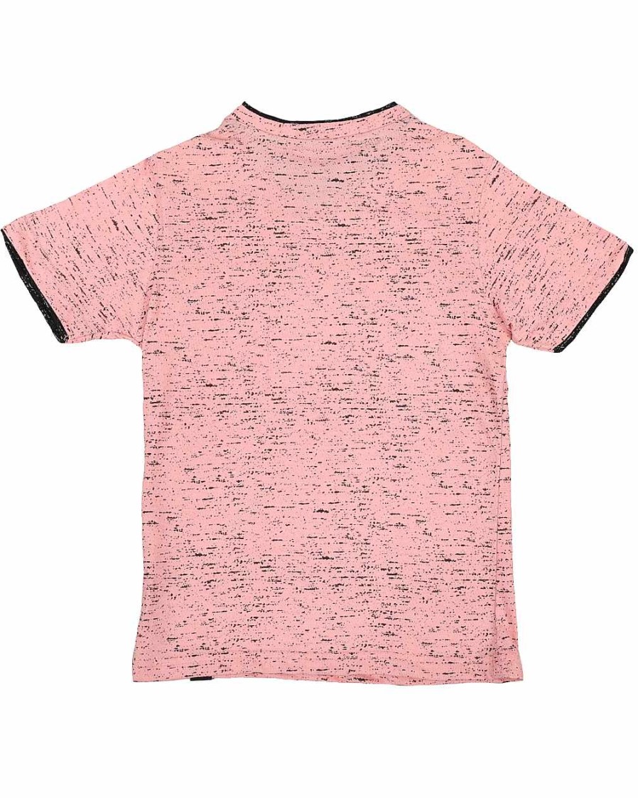 Boys Rocawear Tees | Printed Contrast V-Neck Tee Pink