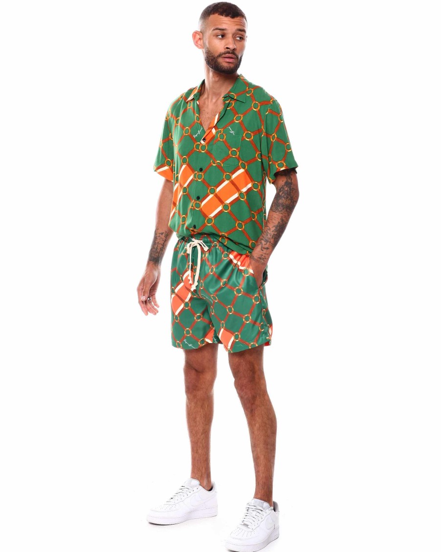 Men Reason Button Downs | Gang S/S Shirt Green