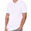 Men Rocawear Polos | S/S Contrast Color Trim Polo Shirt White