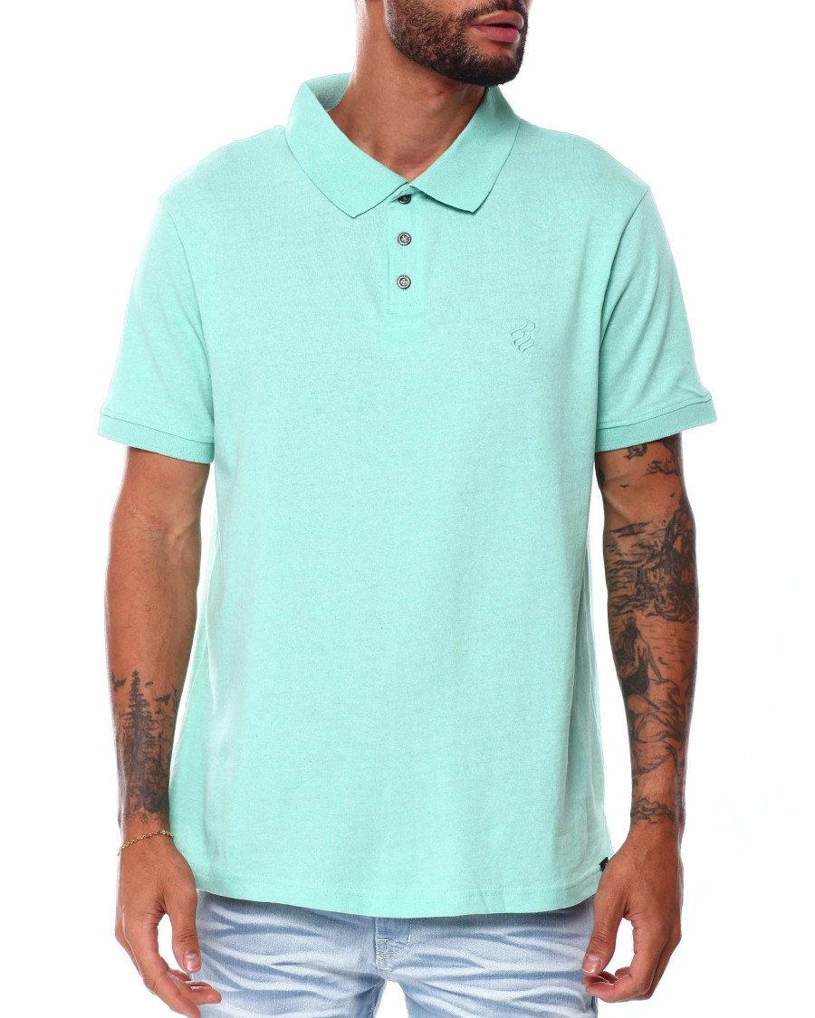 Men Rocawear Polos | S/S Contrast Color Trim Polo Shirt Mint