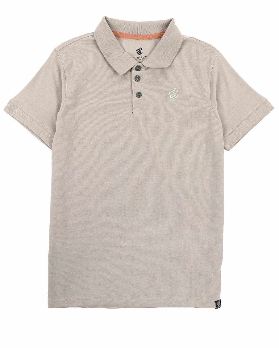 Men Rocawear Polos | Contrast Color Trim Polo Shirt Beige