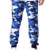 Men Rocawear Joggers | Camo Tech Fleece Jogger Pant Blue