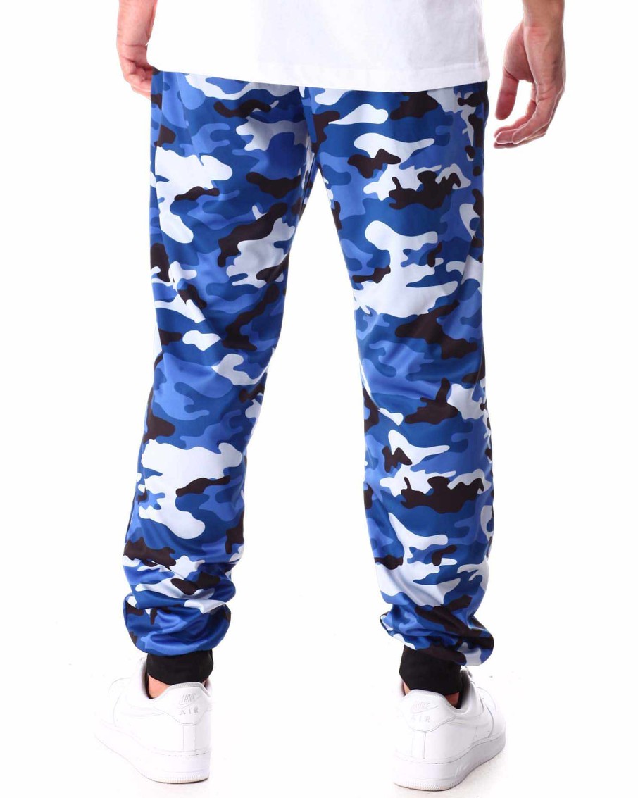 Men Rocawear Joggers | Camo Tech Fleece Jogger Pant Blue